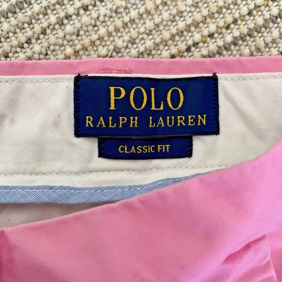 POLO Ralph Lauren Shorts Mens 33 Classic Fit Bright Pink PIMA Cotton Blend Golf - Picture 2 of 7